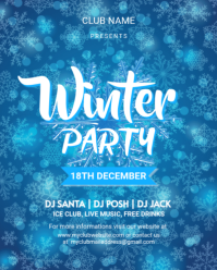 Blue Modern & Minimal Winter Instagram Portrait template