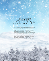 Blue Modern & Minimal Winter Instagram Portrait template