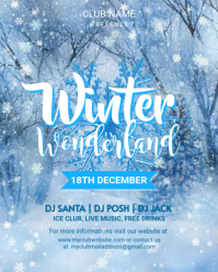 Blue Modern & Minimal Winter Instagram Portrait template