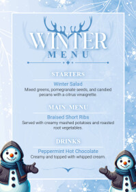 Winter Menu Examples 1.49K+ Free Winter Menu Templates | PosterMyWall