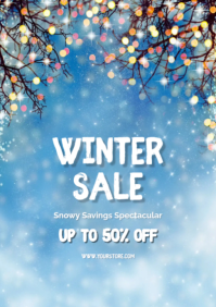 Blue Modern & Minimal Winter Sale A2 template