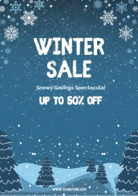 Blue Modern & Minimal Winter Sale A2 template