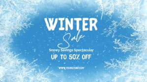 Azul Blue Modern & Minimal Winter Sale Digital Display (16:9) Digitalt display Template