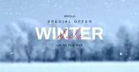 Blue Modern & Minimal Winter Sale Discount Offer  Facebook Event Cover template