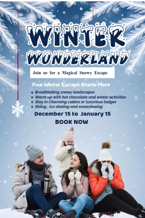 Blue Modern & Minimal Winter Wonderland Poster Template | PosterMyWall