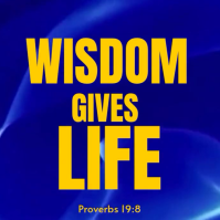 Blue Modern & Minimal Wisdom Gives Life Instagram Post template