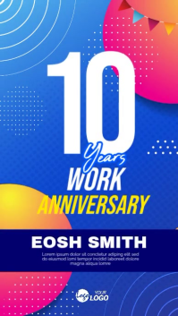 Blue Modern & Minimal Work Anniversary Instagram Story Indaba yaku-Instagram template