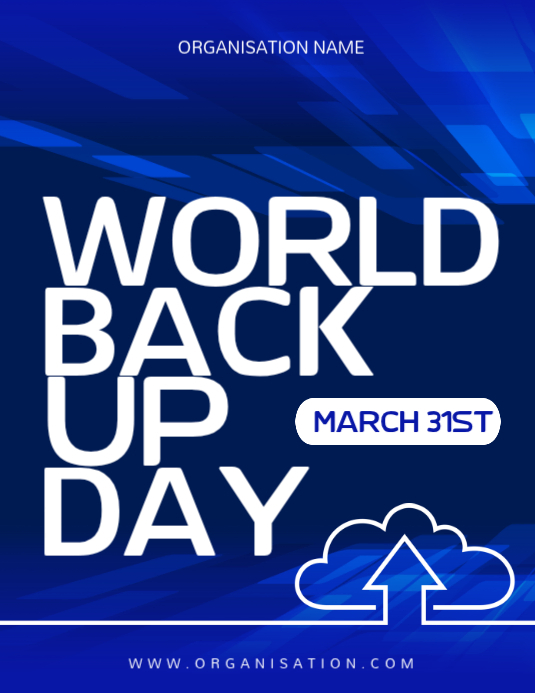 Copy of Blue Modern & Minimal World Backup Day Flyer | PosterMyWall