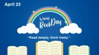 Blue Modern & Minimal World Book Day Celebration Digital Display (16:9) template