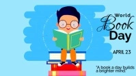 Blue Modern & Minimal World Book Day Celebration Digital Display (16:9) template