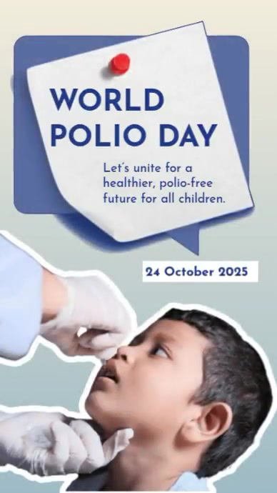 Blue Modern & Minimal World Polio Day Instagram Story template