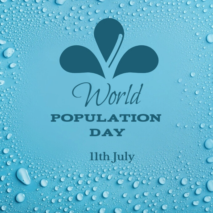 Blue Modern & Minimal World Population Day Instagram Post template