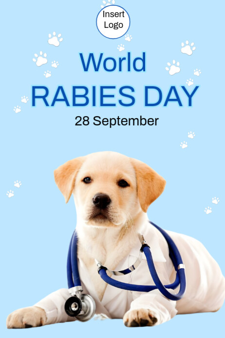 Blue Modern & Minimal World Rabies Day Poster Template | PosterMyWall