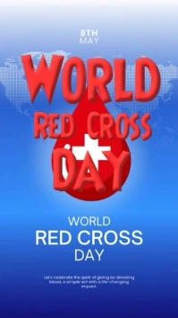 Blue Modern & Minimal World Red Cross Day Instagram Reel Instagram-reel template