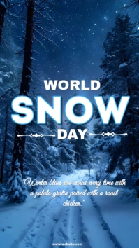 Blue Modern & Minimal World Snow Day Instagram Story template