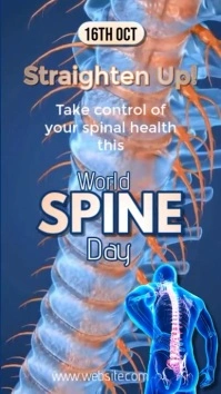 Blue Modern & Minimal World Spine.day Instagram Story template