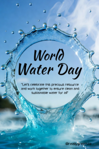 Blue Modern & Minimal World Water Day Poster Plakkaat template