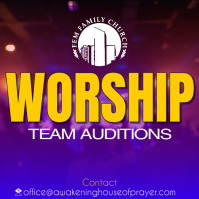 Blue Modern & Minimal Worship Team Auditions Instagram Post template