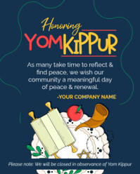 Blue Yom Kippur Instagram Portrait Template