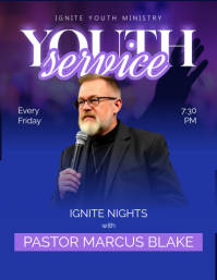 Blue Youth Ministry Event Рекламная листовка Template - Page 1