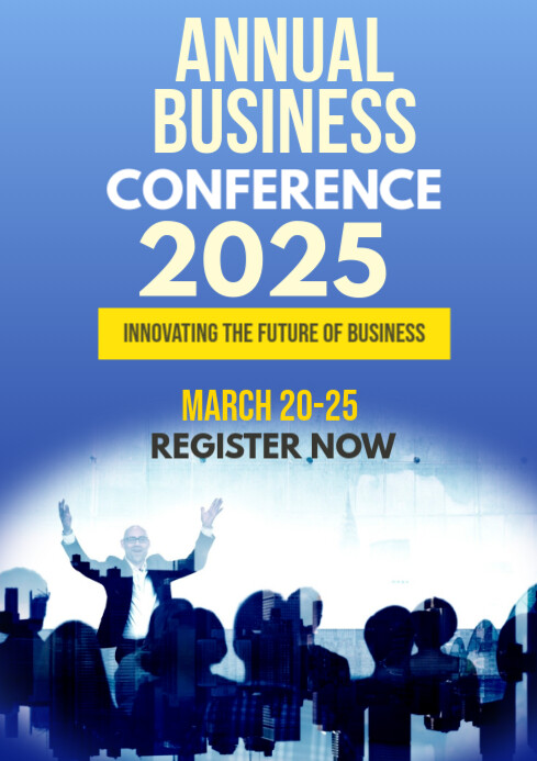Blue Modern & Minimal Annual Business Conference A2 template