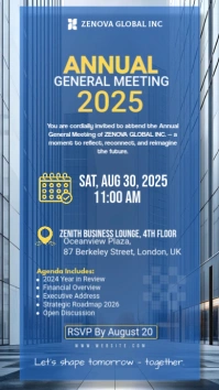 Blue Modern & Minimal Annual General Meeting Instagram Story template