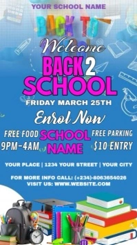 Blue Modern & Minimal Back To School Template Instagram Story