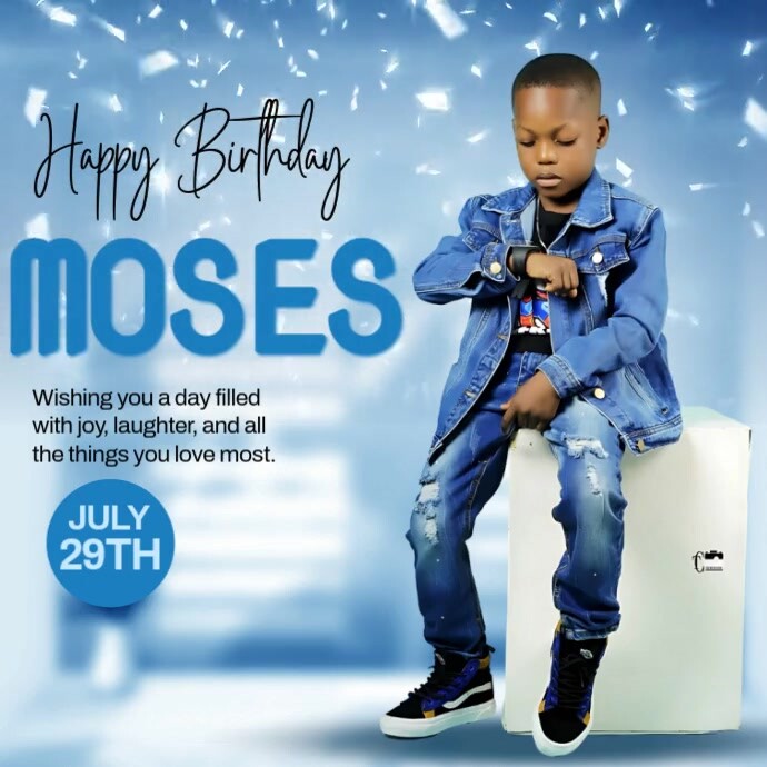 Blue Modern & Minimal Birthday Design Template For Boys  Instagram Post