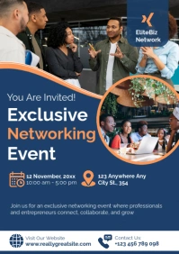 Blue Modern & Minimal Business Networking Event A3 template