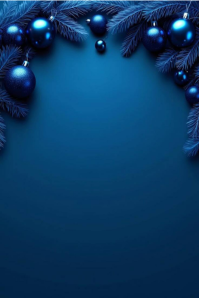 Blue Modern & Minimal Christmas Frame Background  Poster template