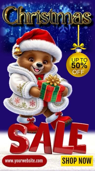 Christmas toy drive Teddy Bear Digital Display template