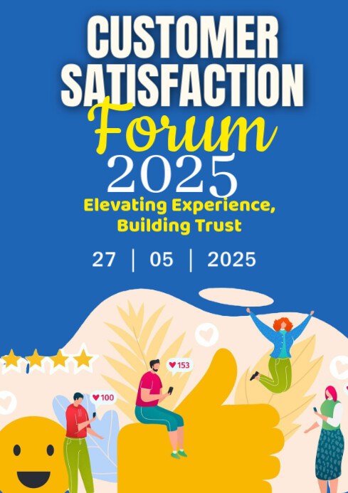 Blue Modern & Minimal Customer Satisfaction Forum A2 template
