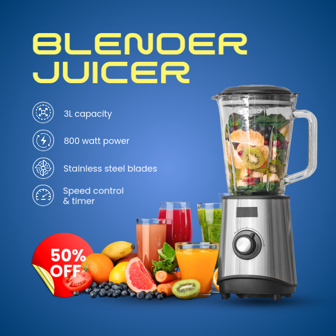 Blue Modern & Minimal Electronic Product Blender  Pos Instagram template
