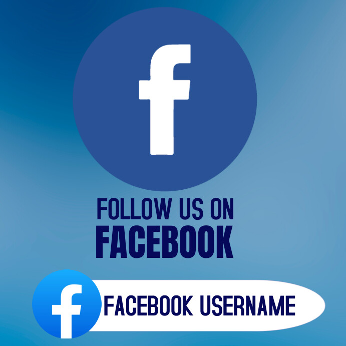 Blue Modern & Minimal Facebook Logo Instagram Wpis na Instagrama template