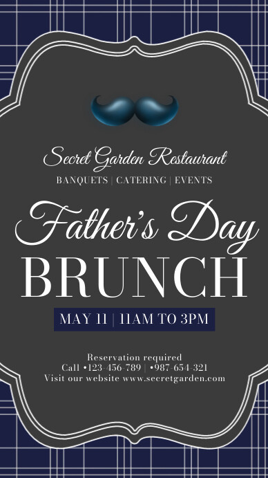 Blue Modern & Minimal Father's Day Restaurant Instagram Story template