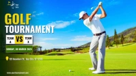Blue Modern & Minimal Golf Tournament Digital Display (16:9) template