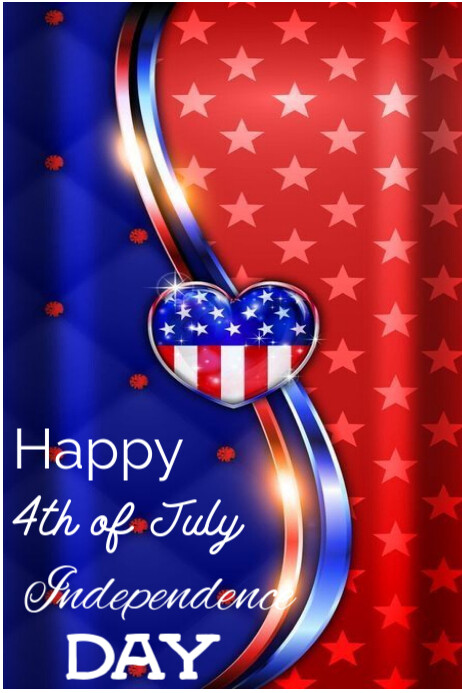 Blue Modern & Minimal Happy 4th Of July Independence Day  Poster Plakat template
