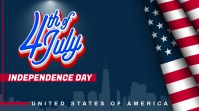Blue Modern & Minimal Happy 4th Of July Pos T template