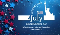 Blue Modern & Minimal Happy Independence Day Tag template