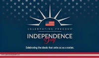 Blue Modern & Minimal Happy Independence Day Cartellino template