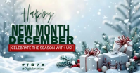 Blue Modern & Minimal Happy New Month December Facebook Shared Image template