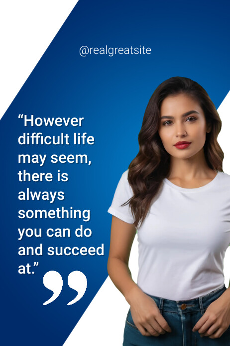 Blue Modern & Minimal Inspirational Quotes Po Plakat template