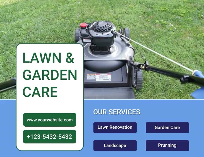 Blue Modern & Minimal Lawn & Garden Care Flye Ulotka (US Letter) template