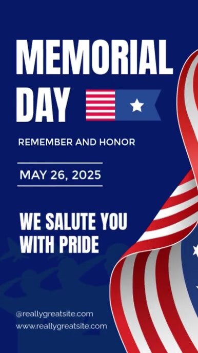 Blue Modern & Minimal Memorial Day Instagram Reel template
