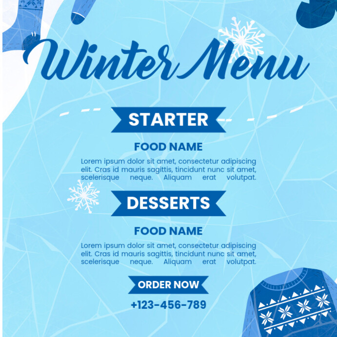 Blue Modern & Minimal Menu Pos Instagram template