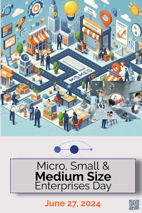 blue modern & minimal micro, small and medium Cartaz template