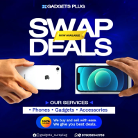 Blue Modern & Minimal Mobile Shop Promotional Flyer Template Instagram Post