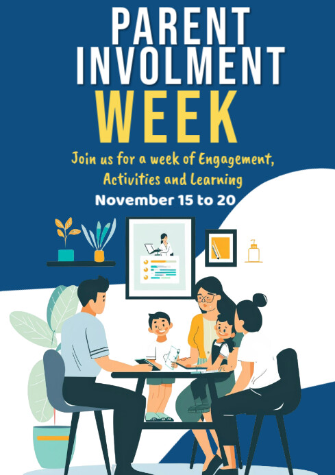 Blue Modern & Minimal Parent Involvement Week A2 template