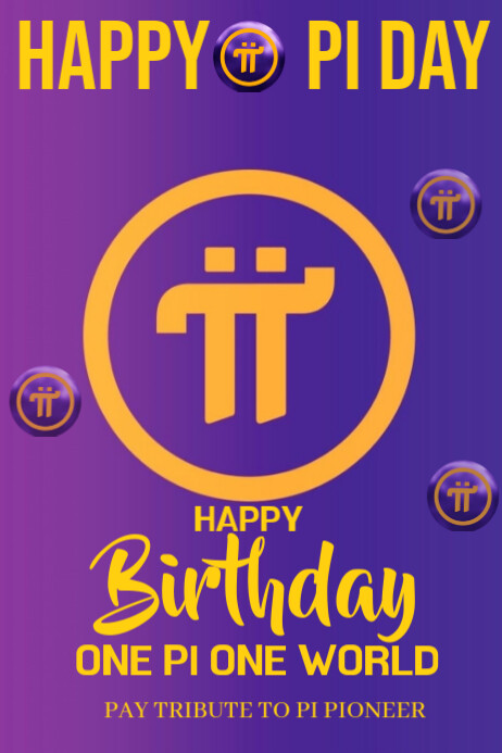 Blue Modern & Minimal Pi Day  Poster template