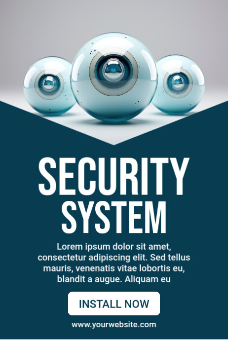 Blue Modern & Minimal Security System Poster template